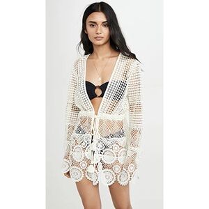 Ramy Brook White Crochet Swim Coverup